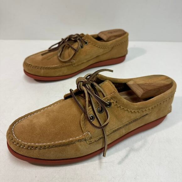 NWOT Quoddy Men’s Blucher Shoe Toast Suede Camp Moc Made in Maine USA 9.5 D - Picture 5 of 11